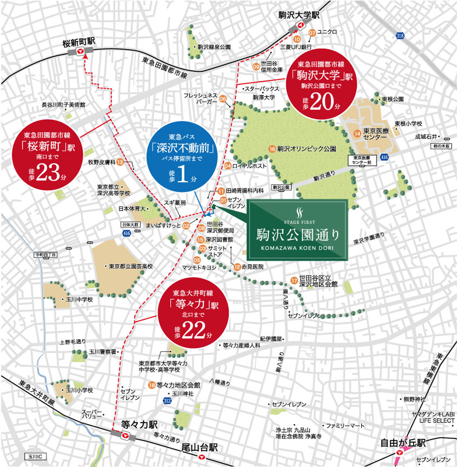 ステージグランデ台東根岸アジールコート周辺地図